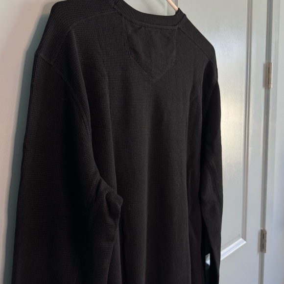 Eddie Bauer Black Waffle Knit Crewneck Sweater Size L - Picture 2 of 5